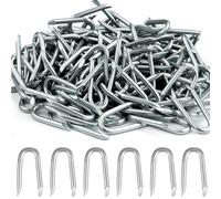 WUBAYI Lot de 100 clous en forme de U - Agrafes en U - Crampes en acier pour clôtures de jardin sécurisées, contrôle des mauvaises herbes, clôture et installation de treillis métallique (20 x 13 mm)