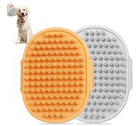 WUBAYI Lot de 2 brosses de bain pour chien et chat,Brosse de toilettage pour animaux de compagnie,Poignée réglable,Peigne gant pour chiens et chats à poils longs et courts