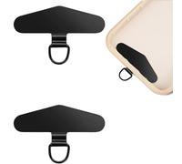 WUBAYI Lot de 2 cordons en forme de D en acier inoxydable pour téléphone portable (noir)