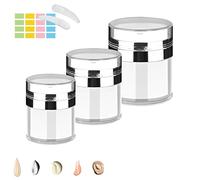 WUBAYI Lot de 2 flacons à pompe sans air - Flacons sous vide - Flacons de crème de voyage rechargeables - Pour lotions, maquillage, essence, crème hydratante pour les yeux (15 ml + 30 ml + 50 ml)