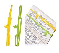 WUBAYI Lot de 2 marque-pages élastiques en silicone pour le bureau - Idéal pour n'importe quel marque-page - Pour femme, homme, enfant, école, papeterie - Anti-perte