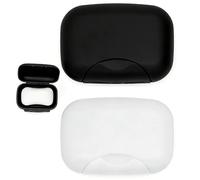 WUBAYI Lot de 2 porte-savon imperméables pour voyage, porte-savon en plastique anti-fuite, plateau de rangement pour barres solides, organisateur de salle de bain (noir + transparent)