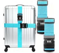 WUBAYI Lot de 2 sangles de valise de voyage réglables avec serrure à combinaison sécurisée - Ceinture de sécurité durable pour les voyages d'affaires, les vacances et les déménagements, s'adapte à la