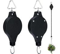WUBAYI Lot de 2 suspensions rétractables pour plantes, système de poulie robuste, sangle réglable de 90 cm, capacité de 15 kg