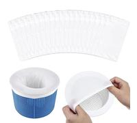 WUBAYI Lot de 20 chaussettes de qualité supérieure pour écumoire de piscine - Chaussettes filtrantes réutilisables pour paniers d'écumoire