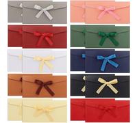 WUBAYI Lot de 20 enveloppes colorées avec rubans, enveloppes en papier kraft vintage (22 x 11 cm) pour invitations faites à la main, cartes de mariage ou de vacances (10 couleurs)