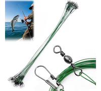 WUBAYI Lot de 20 hameçons de pêche Bas de ligne en acier carbonique résistant Ardillon pour eau douce/salée