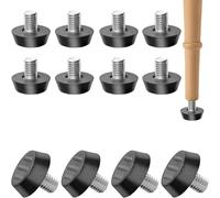 WUBAYI Lot de 20 pieds en caoutchouc M6 x 20 mm pour meubles de jardin avec pieds de nivellement réglables - Protections antidérapantes à visser pour pieds de meubles