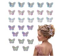 WUBAYI Lot de 25 pinces à cheveux en forme de papillon scintillant pour enfants - Mini pinces à cheveux tressées mignonnes - Accessoires de cheveux pour bébé fille et femme