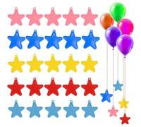 WUBAYI Lot de 25 poids de ballon en forme d'étoile - 5 couleurs - Réutilisables - En plastique - Ancrages pour ballons - Pour arche de mariage et décoration de fête d'anniversaire