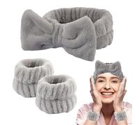 WUBAYI Lot de 3 bandeaux de spa étanches et portables en peluche douce et extensible en forme de papillon pour femmes et filles