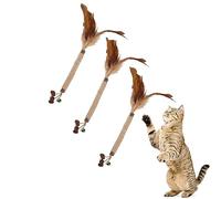 WUBAYI Lot de 3 bâtons à mâcher pour chats, jouet naturel à mâcher pour chat, jouet à herbe à chat pour chats, balle d'herbe à chat et balle cloche, jouet de dentition et relâchement du stress