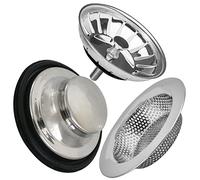 WUBAYI Lot de 3 passoires d'évier de cuisine en acier inoxydable - Anti-encrassement universel - Filtre d'évier de cuisine en acier inoxydable