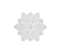 WUBAYI Lot de 3 sets de table de Noël en vinyle doré avec flocons de neige, lavables, adaptés pour les fêtes de fin d'année, décoration de table (argenté)