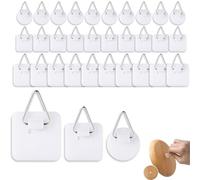 WUBAYI Lot de 30 cintres adhésifs sans clous pour assiettes décoratives et art mural (rond, carré)