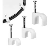 WUBAYI Lot de 300 agrafes rondes pour câbles - Tailles 4 mm, 6 mm, 8 mm - Attaches murales durables, supports de câbles pour câbles, clips de rangement de câbles avec clou inséré, pour câble haute