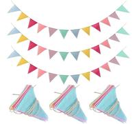 WUBAYI Lot de 36 bannières pliables en toile de jute pour extérieur - Réutilisables et résistantes à l'écrasement - Drapeaux triangulaires de couleur arc-en-ciel pour jardin, mariage, fête