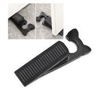 WUBAYI Lot de 4 butées de porte avec crochets - Cale en caoutchouc antidérapant en forme de chat | pour salle de bain, cuisine et bureau (noir)