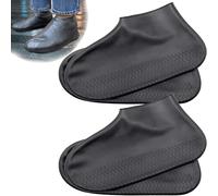 WUBAYI Lot de 4 couvre-chaussures imperméables en silicone, réutilisables et antidérapants pour homme et femme, protecteurs de chaussures imperméables pour la pluie, la neige, les routes boueuses, la