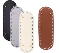 WUBAYI Lot de 4 panneaux de base de sac en cuir synthétique avec trous pour loisirs créatifs - Marron/noir/beige/blanc - 30 x 10 cm
