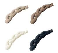 WUBAYI Lot de 4 pinces à cheveux banane, accessoires de cheveux vintage pour femme, pince banane (blanc lait, café lait, noir, café clair)