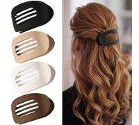 WUBAYI Lot de 4 pinces à cheveux plates antidérapantes pour cheveux épais et moyens pour femmes et filles
