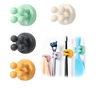 WUBAYI Lot de 4 porte-rasoirs sans perçage, porte-brosse à dents, rasoir de rasage pour femme, support adhésif pour douche, porte-stylo, pince à serviette (4 pièces)