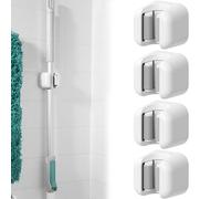 WUBAYI Lot de 4 supports muraux - Support mural robuste pour serpillères, balais et outils, support mural pour cuisine, salle de bain, garage et jardin