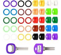 WUBAYI Lot de 40 clés identifiantes, 10 couleurs vives, anneaux et couvercles de 24 à 28 mm, design compact et portable