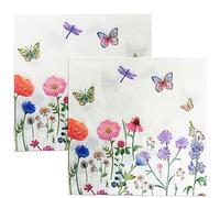 WUBAYI Lot de 40 serviettes de table à imprimé floral pour rassemblements, célébrations et occasions spéciales