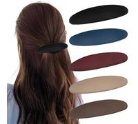 WUBAYI Lot de 5 barrettes à cheveux multicolores mates automatiques | Barrettes françaises pour femmes et filles | Maintien sûr pour tous les types de cheveux (noir, marron, rouge, kaki, bleu marine)