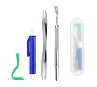 WUBAYI Lot de 5 extracteurs de tiques pour animaux de compagnie avec 1 crochet, 3 pinces à tiques et étui de rangement, sans danger pour les chiens, les chats et les humains