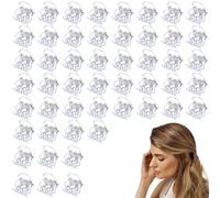 WUBAYI Lot de 50 mini pinces à cheveux en plastique antidérapant pour femmes, filles, enfants, petite taille 1,3 x 1,5 cm