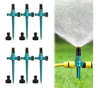 WUBAYI Lot de 6 arroseurs de jardin rotatifs automatiques - Pulvérisateur réglable à 360° pour pelouses, parterres de fleurs et petites zones | Arroseur de pelouse pour une irrigation efficace