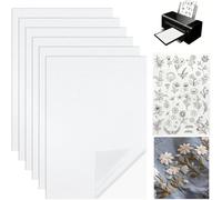 WUBAYI Lot de 6 feuilles de papier à broder soluble dans l'eau A4 (21 x 29,7 cm) - Prend en charge les motifs de broderie sur tissu à broder, stabilisateur lavable pour une utilisation à la main et à