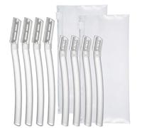 WUBAYI Lot de 8 rasoirs professionnels pour dermaplaning et sourcils, rasoir professionnel pour femme, épilateur de poils et poils du visage, lames exfoliantes douces