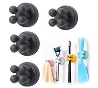 WUBAYI Support de rasoir sans perçage, support de brosse à dents, rasoir de rasage pour femme, support adhésif de douche, porte-stylo autocollant, pince à serviette (BLACK)