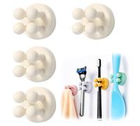 WUBAYI Support de rasoir sans perçage, support de brosse à dents, rasoir de rasage pour femme, support adhésif de douche, porte-stylo autocollant, pince à serviette (blanc)
