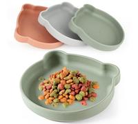 Wubushan Gamelle en silicone pour chat, design plat, multifonction, ventouse, bol d'eau pour chat, chien, lapin