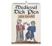 WuCaZRRsy Calendrier 2026 avec Photos Médiévales, Calendrier Mural Étrange avec Agenda 12 Mois, Cadeau Amusant for Les Passionnés D'histoire(1pcs)