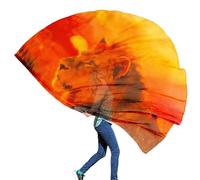 Wuchieal Drapeau flexible de louange porphétique, rayon 188 x 139,7 cm, demi-cercle du ministère de la danse du lion (CGSZ#ROUGE/JAUNE)