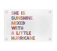 WUCHJ Bannière murale en toile à suspendre pour chambre de petite fille, avec inscription « She Is Mixed With a Little Hurricane » - Décoration murale pour chambre de fille, dortoir, salle de jeux, 40
