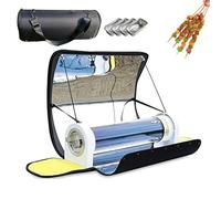 WUCIOA Four solaire portable 4,5 L avec barbecue intégré, pliable et livré avec 4 barquettes en aluminium. Température maximale : 288 °C (550 °F). Idéal pour 2 à 4 personnes : randonnée, camping