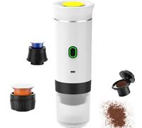 WUCIOA Machine à café Expresso Portable, Machine à café Expresso de électrique 60 ML avec Fonctionnement Pratique, Petite Machine à café de Rechargeable 3 en 1 pour Camping, randonnée(White)