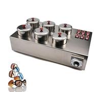 WUCIOA Machine de teinture pour verres optiques, 4/6 godets, interrupteurs indépendants, température réglable de 0 à 400 °C, équipement de teinture en acier inoxydable pour lunettes(6 CUPS)