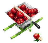 WUCIOA Presse-Fruits Portable 7 L en Acier Inoxydable avec poignée à Rouleau, Engrenages en Alliage d'aluminium, broyeur à Raisin Manuel, broyeur à cidre pour poires, pêches et Raisins.(Green)