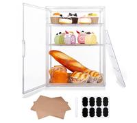 Wuciray Boîtes à Pain Transparent avec Cloison 50pcs Papier Sulfurisé Etiquette Huche Paniere Corbeille Fraîcheur