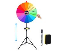Wuciray Grande Taille Roue de la Fortune 60cm 23.62in Réglable en Hauteur avec Gomme et Marqueur Roue de Loterie pour Fêtes Anniversaires Mariages Pendaisons de Crémaillère Noël Nouvel an diplômes