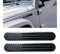 Wudaizhi 2pcs USA American Metal Flag Auto Fender Emblem - Sticker 3D Decal Sticker pour Les Voitures, Les Camions, Les Vus Et Les Motos - Black Patriotic Badge