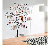Wudaizhi 3D DIY DIY Amovible THO Tree PVC Décallages Murs/Adhesive Murs Autocollants Mural Art Décor De Maison 100 * 120cm / 40 * 48 Pouces Noir